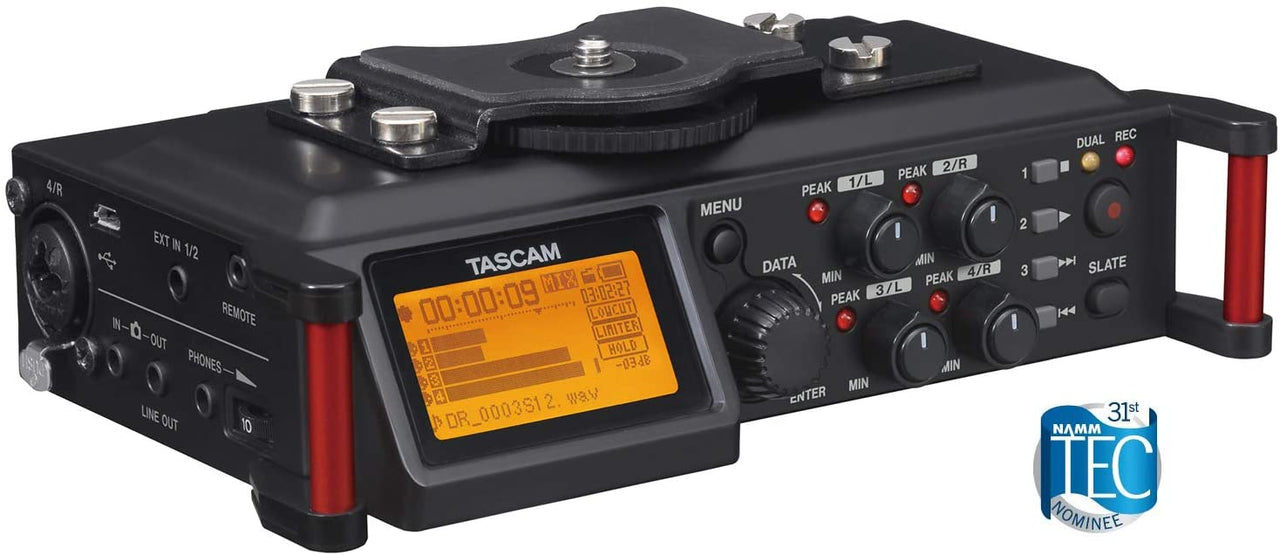 Tascam DR-70D 4-Track Portable Audio Recorder for DSLR Camera