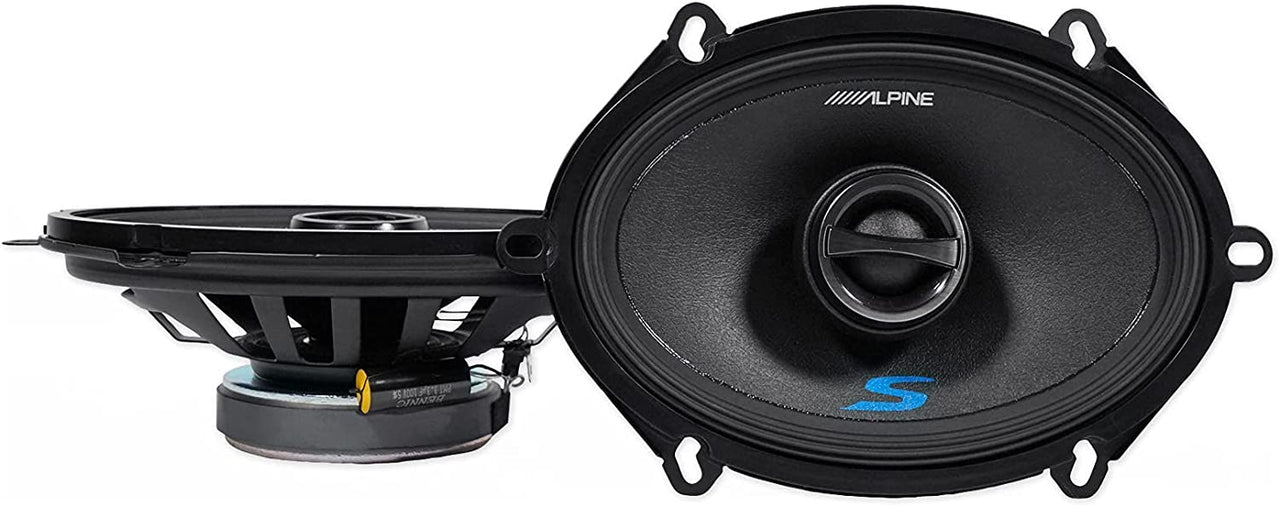 2 Alpine S-S57 5x7" Rear & Front Factory Speaker Replacement Kit For 05-07 Ford F-250/350/450/550 + Metra 72-5600 Speaker Harness