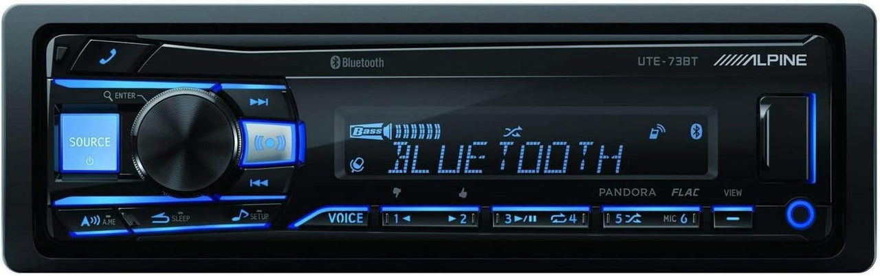 Alpine UTE-73BT Mech-less Bluetooth Receiver w/ SWI-CP2 Steering Wheel Interface