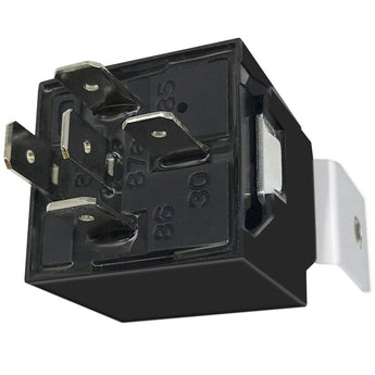 12V 5 Pin SPDT 30/40 Amp relay socket with metal tab, ideal for auto, marine, truck, RV, ATV applications.