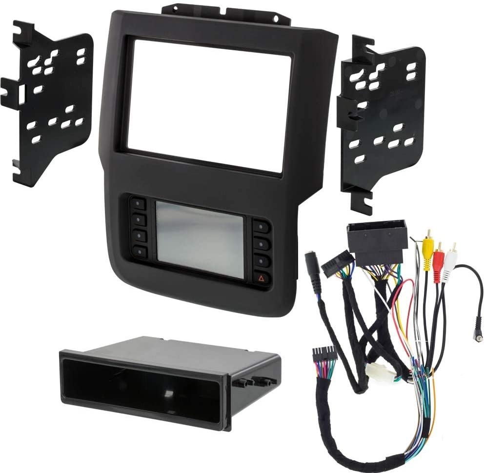Metra Bundle Compatible with 1500 2500 3500 2013 2014 2015 2016 2017 Ram 99-6527B Single Double DIN Radio Stereo Dash Kit with Antenna Adapter