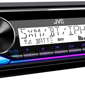 JVC Marine Radio Bluetooth Bundle with Dash Kit Handle Bar Control Antenna For 1998-13 Harley Davidson Motorcycle Touring Flht Flhx Flhtc