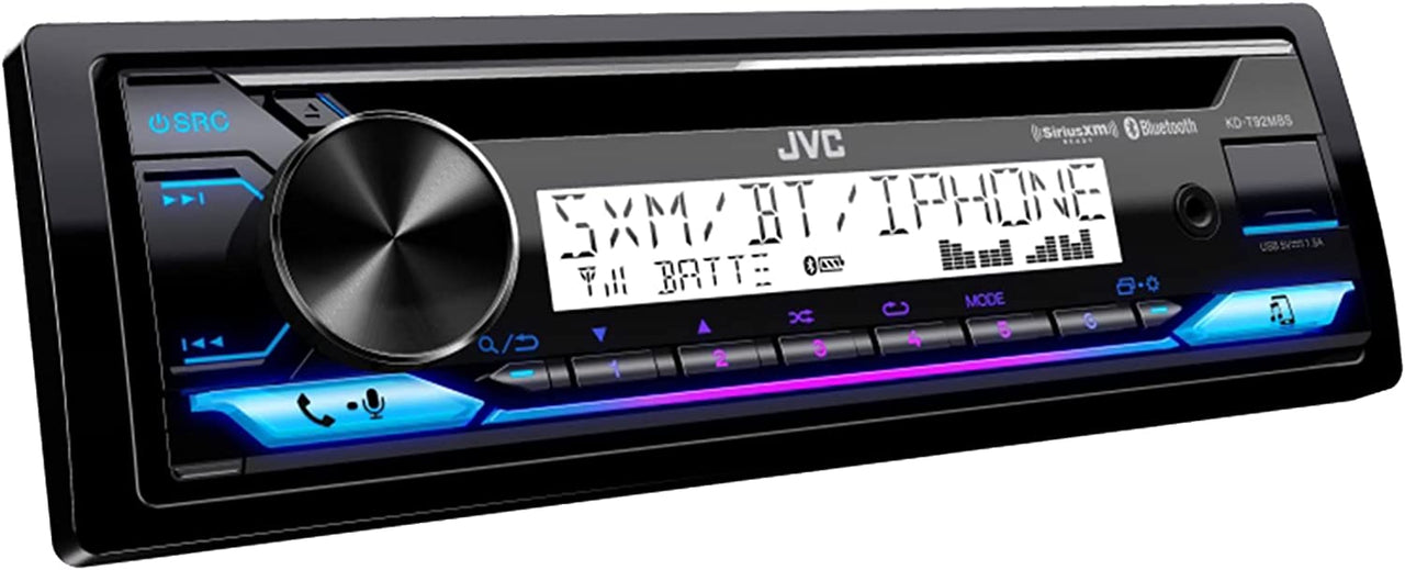 JVC KD-T92MBS Bluetooth CD AUX AM/FM Receiver Install Kit SiriusXM Tuner Harley Davidson Cover
