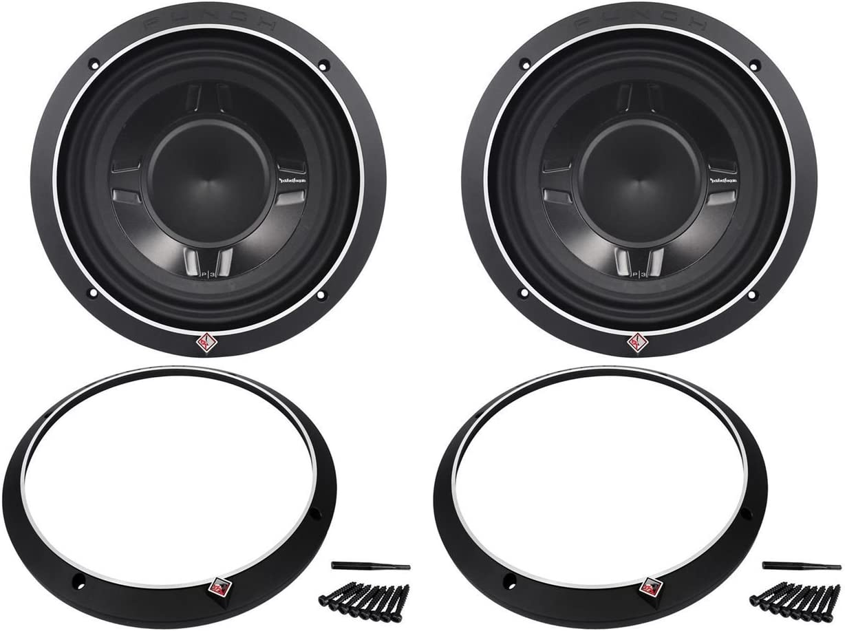 2 Rockford Fosgate P3SD2-10 1200W Shallow Mount Subwoofers