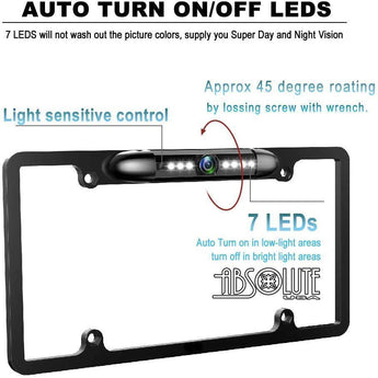 Absolute CAM2100S chrome reversing car camera with 170° viewing angle and night vision features.