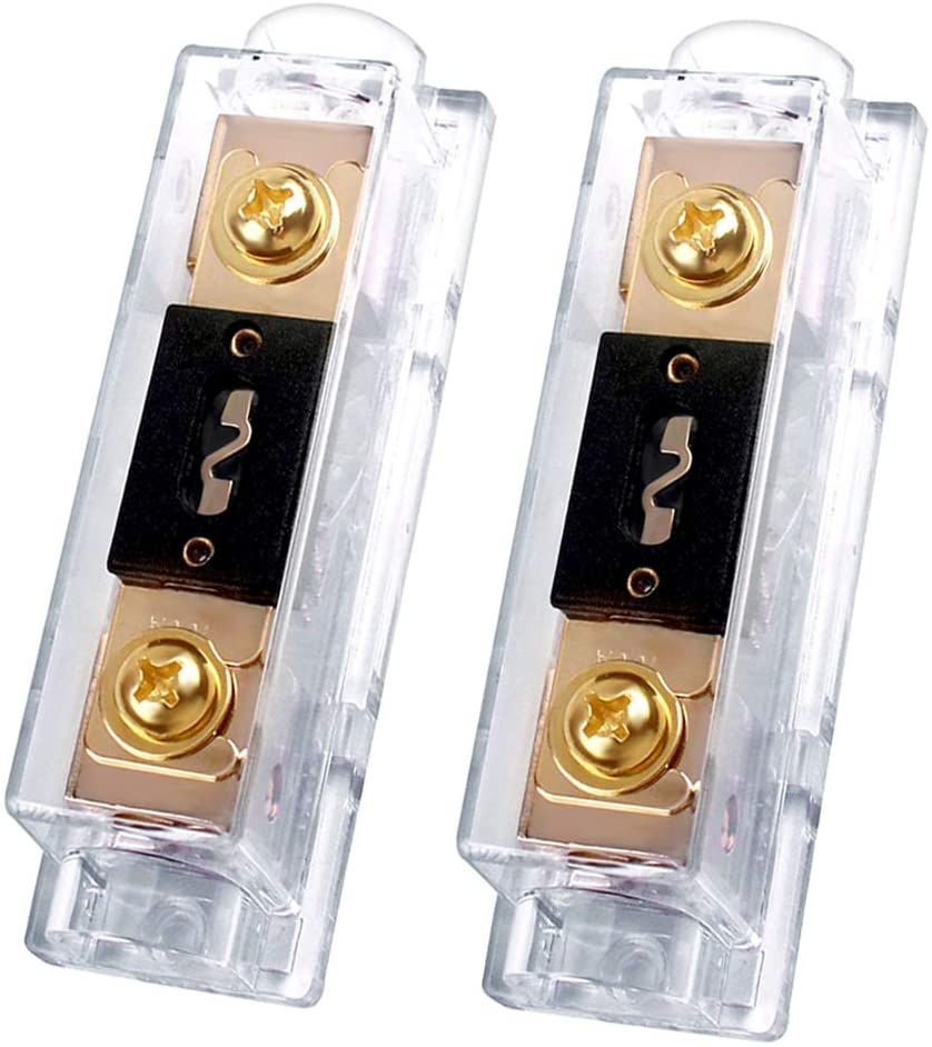 2 Patron PANLFH0G120 120A Inline ANL Fuse Holder, 0/2/4 Gauge AWG ANL Fuse Block with 120 Amp ANL Fuses for Car Audio Amplifier (2 Pack)