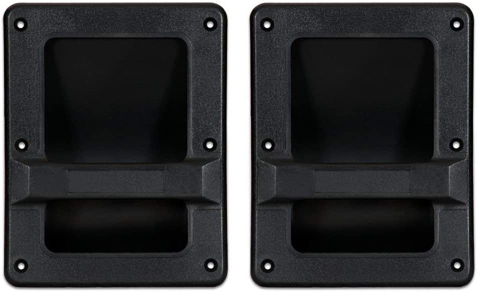 2 MR DJ HND97 9" X 7" Speaker Cabinet Plastic Bar Handles Black Recessed Heavy Duty