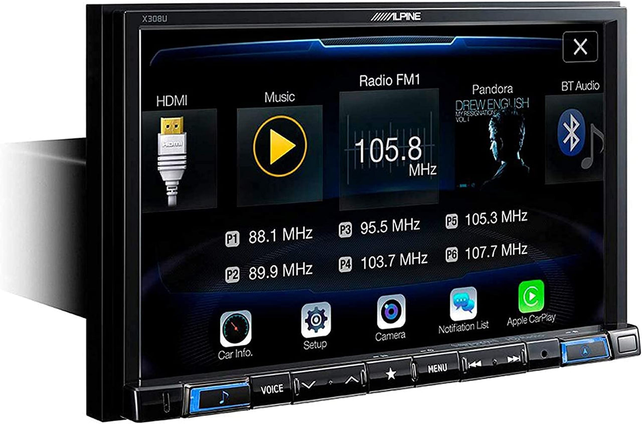 Alpine X308U Digital Multimedia Navigation Receiver Car Radio Dash Install Metra 99-5821S Single or Double DIN Dash Kit for Ford Fusion 2010-2012 - Silver