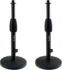 Thumbnail for Gator Frameworks Pair GFW-MIC-0601 Desktop Mic Stand with Round Base and Twist Clutch
