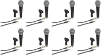 Thumbnail for (8) Samson R21S Dynamic Handheld Microphones+Mic Clips+Cables+3.5mm adapters