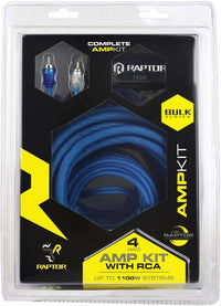 Thumbnail for Raptor R2AK4 Bulk Series 4 Gauge (AWG) Amp Kit with RCA