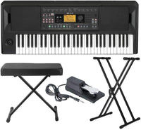 Thumbnail for Korg EK-50 Entertainer Keyboard with MR DJ Adjustable X Style Keyboard Bench, Adjustable Keyboard Stand, and Pedal Bundle (4 Items)