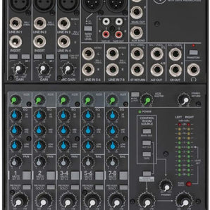 Mackie 802VLZ4 8CH Compact Mixer Preamps + XLR Cable 20' + 3.5mm TRS to dual 1/4" TS Stereo Cable