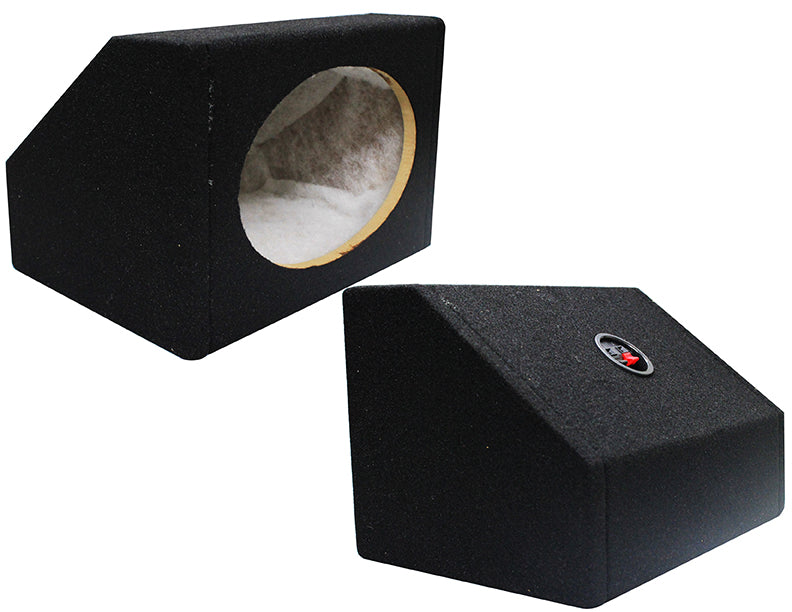 2 Absolute 6.5" Single Angled Subwoofer Enclosure Speaker Box - Black