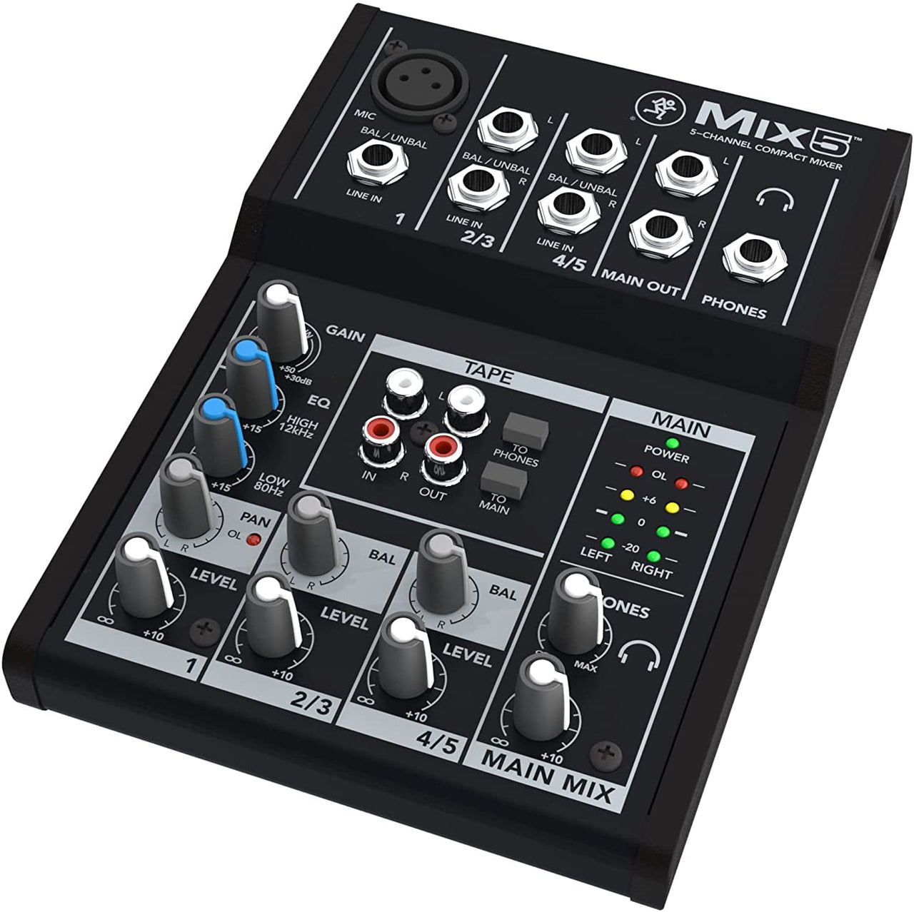 Mackie Mix5 Mix Series, 5-Channel Compact Mixer with Studio-Level Audio Quality