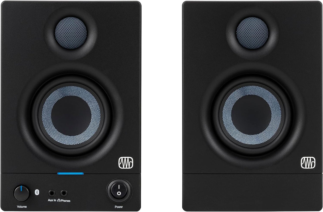 PreSonus Eris 3.5BT Bluetooth Studio Monitors, Pair — Powered, Active Monitor Speakers for Desktop, Turntable, Record Player, Bookshelf, DJ Speakers