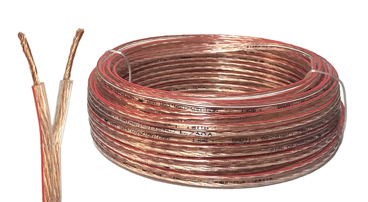 American Terminal 18 Gauge 250 Feet Speaker Wire Cable with Flex Clear PVC Sheathing Ideal for Home Theater Speakers, Marin, and Car Speakers Installation