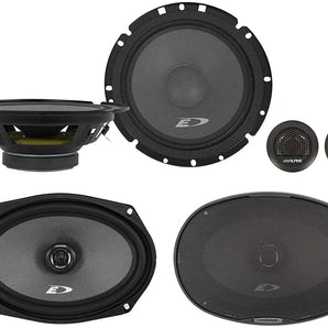 Alpine SXE-1751S 6.5" 220w Component+SXE-6926S 6x9" 280w Car Coaxial Speakers