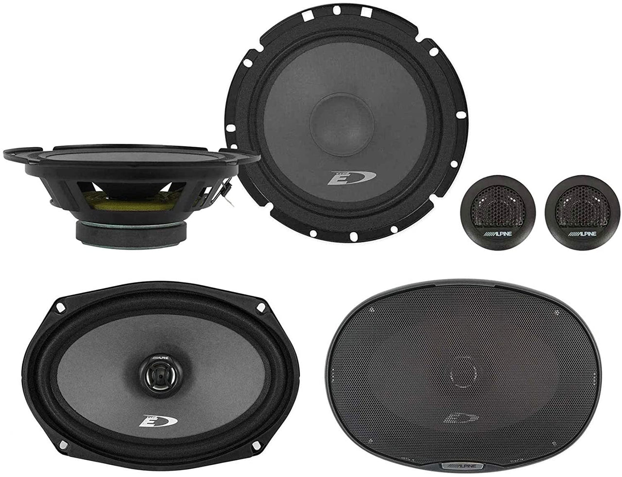 Alpine SXE-1751S 6.5" 220w Component+SXE-6926S 6x9" 280w Car Coaxial Speakers