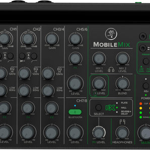 Mackie MobileMix 8-Channel USB-Powerable Mixer for Streaming and Recording with Smartphones and DSLR Cameras, Live Streaming with Instruments, Microphones, Bluetooth