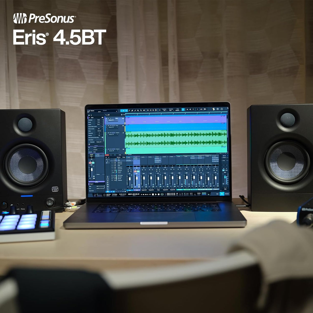 PreSonus Eris 4.5BT Bluetooth Studio Monitors, Pair — 4.5" Powered, Active Monitor Speakers for Near Field Music Production, Audio Mixing & Recording