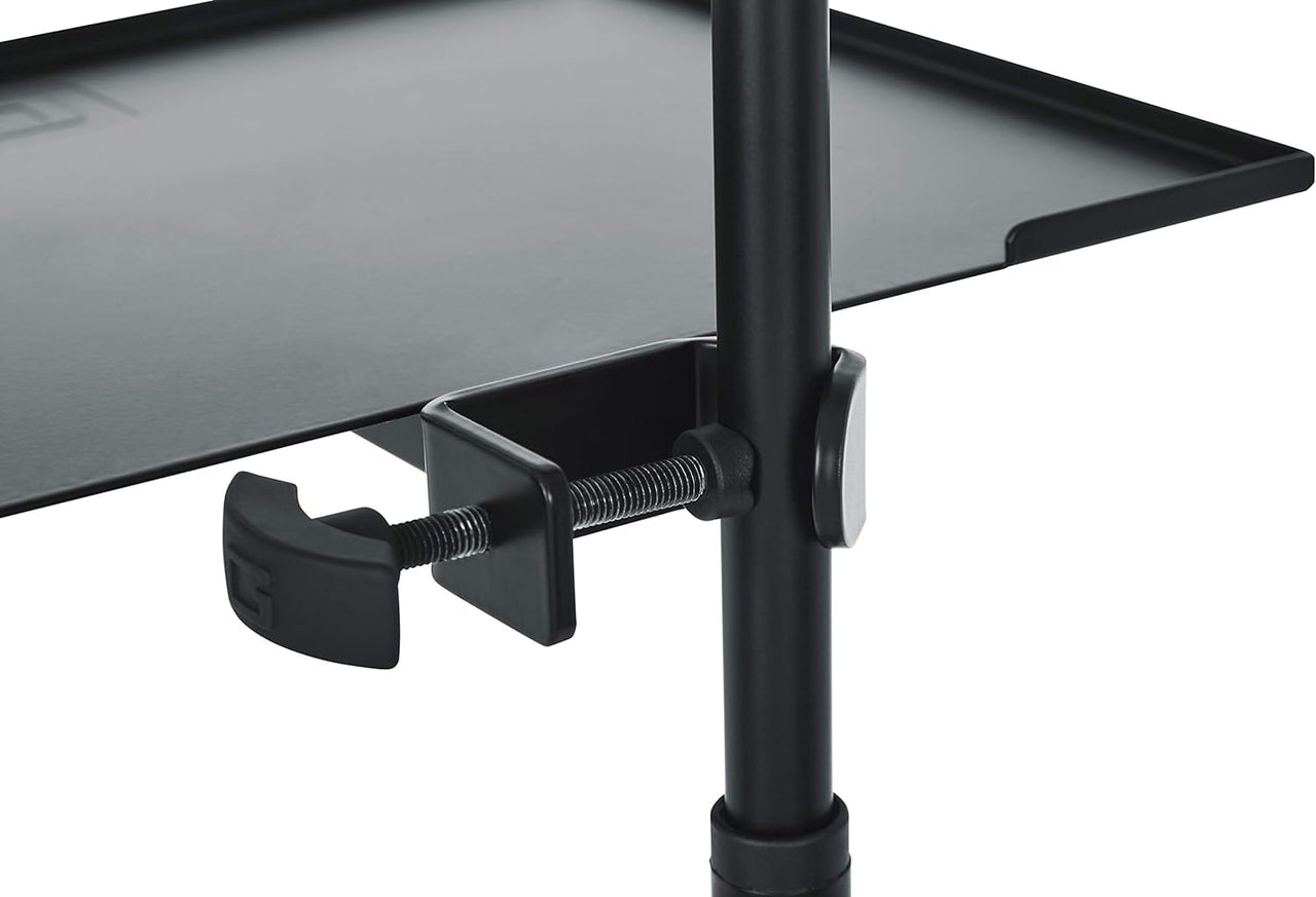 Gator Frameworks  GFW-SHELF1115 Microphone Stand Clamp-On Utility Shelf 15" x 11" Surface Area with 10 Pound Weight Capacity, Black, 11" x 15"