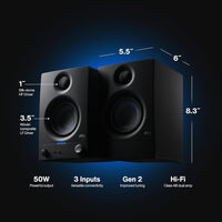 Thumbnail for PreSonus Eris 3.5 Studio Monitors, Pair — Powered, Active Monitor Speakers for Near Field Music Production, Desktop Computer, Hi-Fi Audio