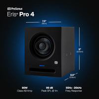 Thumbnail for PreSonus Eris Pro 4 Studio Monitor — Bi-Amped, Active, 4.5-inch Coaxial Studio Monitor for Audio Recording & Mixing, Ceiling- & Wall-Mountable