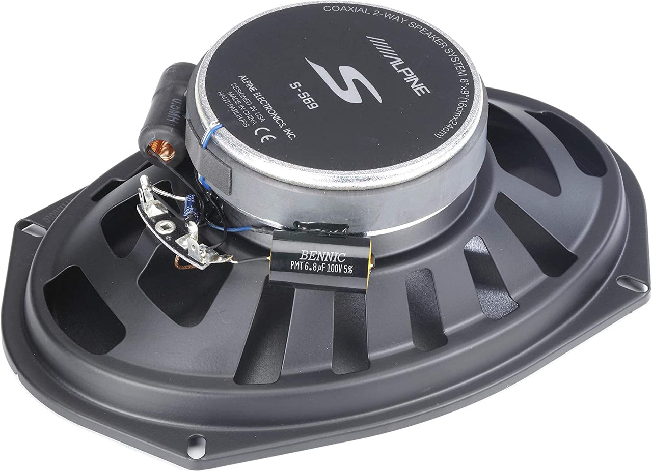 2 Metra 72-6512 Speaker Harness Connector for Chrysler Vehicles 90-07 Cherokee Bundle & ALPINE S-S69 260 Watt 6x9" Coaxial 2-Way Car Audio Speakers