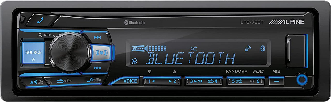 Alpine UTE-73BT Digital Media Receiver+Free Mobile Bracket, Tweeter TW600, Electrical Tape BT1700