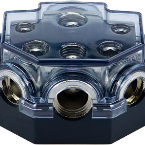 2 Absolute PD-150C 0-2-4 Gauge 1 in 5 Ways Out Power Splitter Distribution Block