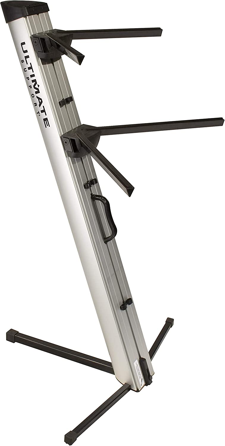 Ultimate Support AX-48 PRO SILVER Series Two-tier Portable Column Keyboard Stand