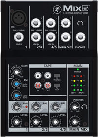 Thumbnail for Mackie Mix5 Mix Series, 5-Channel Compact Mixer with Studio-Level Audio Quality