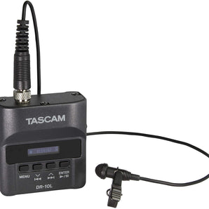 Tascam DR-10L Digital Audio Recorder with Lavalier Mic - Black