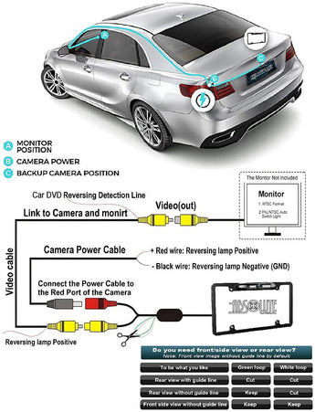 Absolute CAM2100S chrome reversing car camera with 170° viewing angle and night vision features.