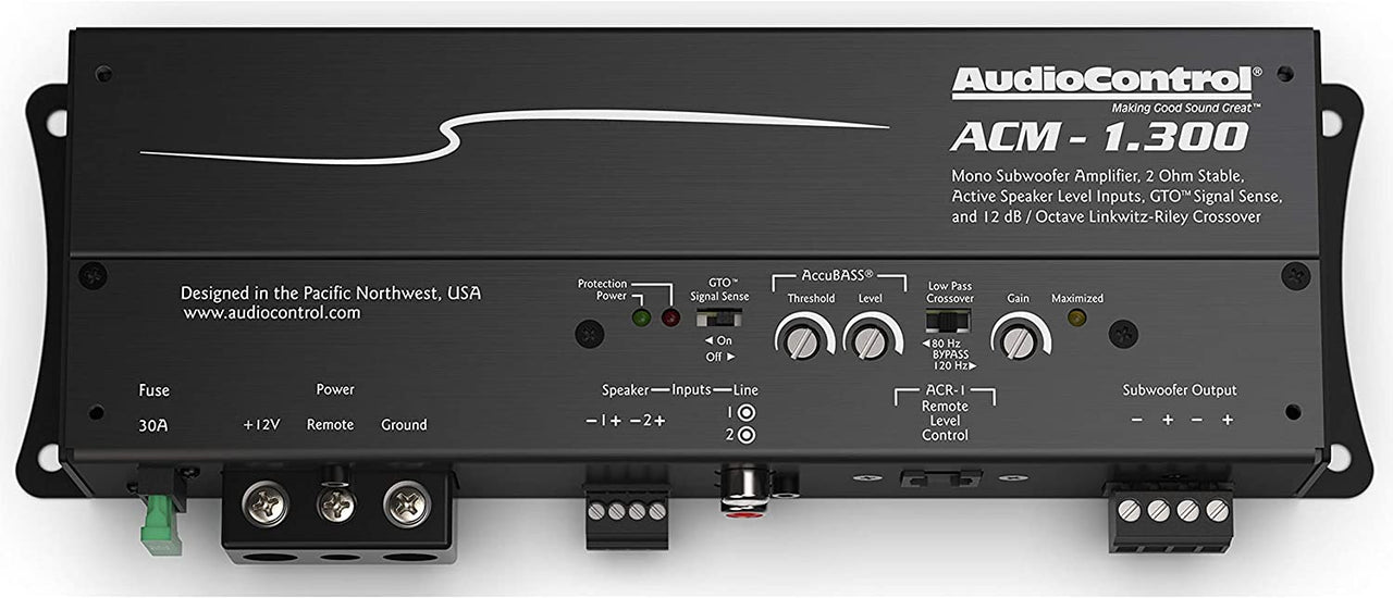 Audio Control ACM-1.300 300W RMS ACM Series 2 ohm Stable Monoblock Class-D Amplifier