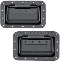 Thumbnail for Absolute USA Set of 2 Spring Loaded Speaker Cabinet Handles 5.5 x 3.9 inches with Recessed Back - High Strength Black Metal Plate with Powerful Spring - Rubberized Holder to Reduce Hand Fatigue (1 Pair)