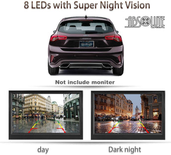 Absolute CAM2100S chrome reversing car camera with 170° viewing angle and night vision features.