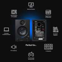 Thumbnail for PreSonus Eris 3.5 Studio Monitors, Pair — Powered, Active Monitor Speakers for Near Field Music Production, Desktop Computer, Hi-Fi Audio