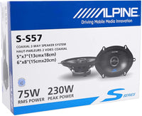 Thumbnail for Alpine S-S57 5x7 (6x8) Speaker Two Pairs 2-Way Coaxial Speakers Bundle