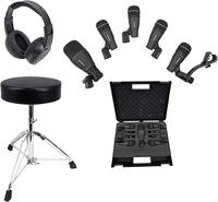 Thumbnail for Samson DK705 5-Piece Drum Microphone Kit  Bundle with Stool & Headphone