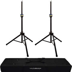 2 Ultimate Support TS-90B TeleLock Series Lift-assist Aluminum Speaker Stand with Speaker Stand Bag