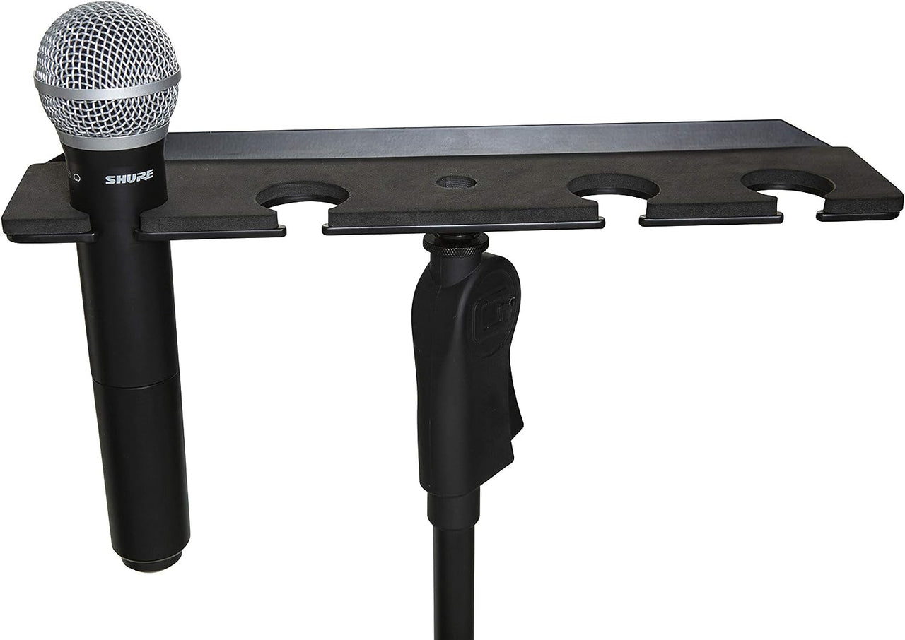 Gator Frameworks GFW-MIC-4TRAY Multi Holder Stand Attachment Holdsup to (4) Microphones Wired or Wireless