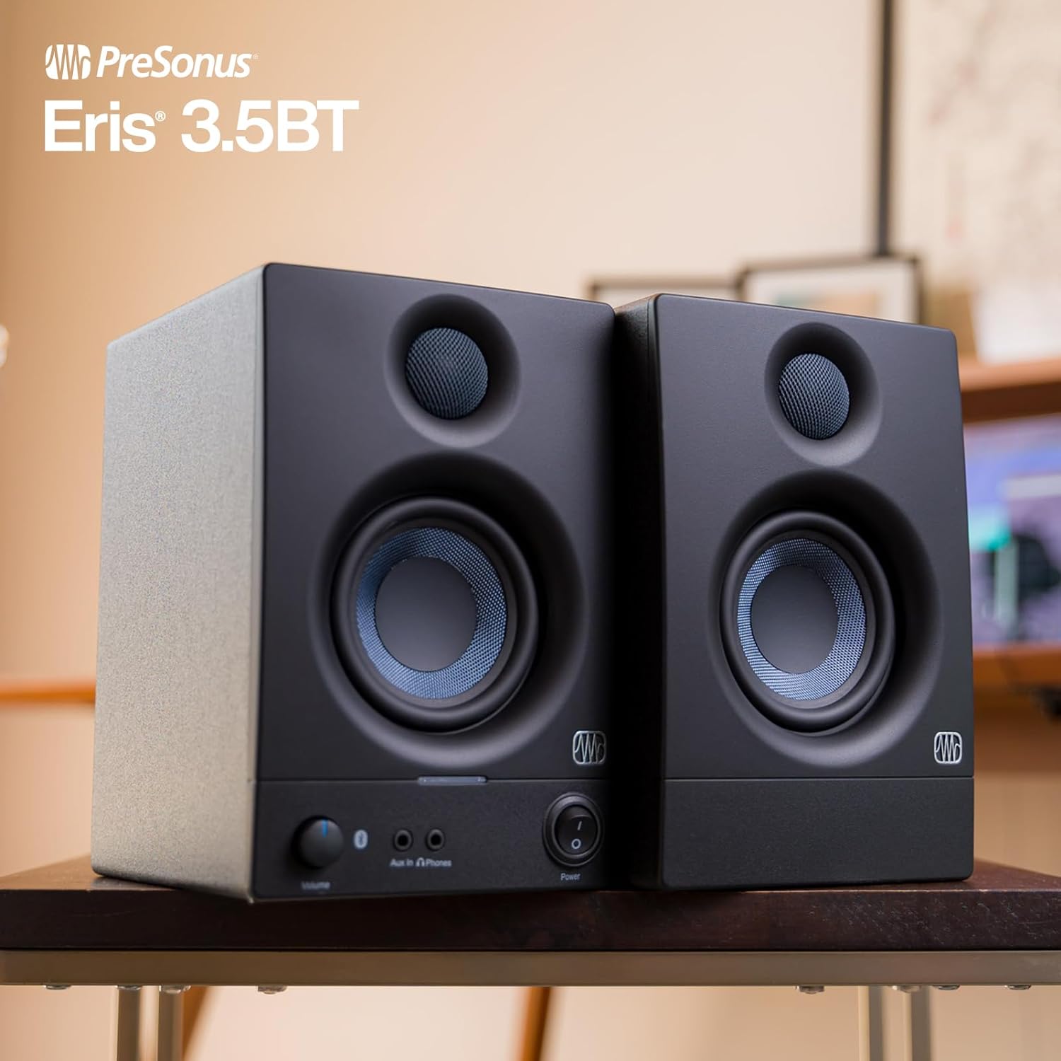 PreSonus Eris 3.5BT Bluetooth Studio Monitors Pair Powered Active 