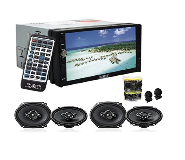 7" Double Din Multimedia DVD Player With 2 Pair Pioneer TS-A6966R 6x9" Speakers And Free Absolute TW600 Tweeter