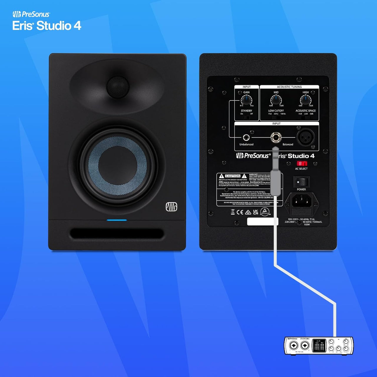 PreSonus Eris Studio 4 4.5-inch 2-Way Active Studio Monitors with EBM Waveguide