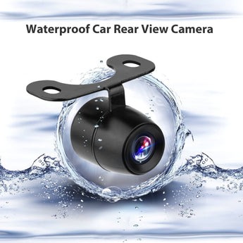Backup camera featuring HD night vision, 170° angle, and waterproof design, ideal for vehicle installation.