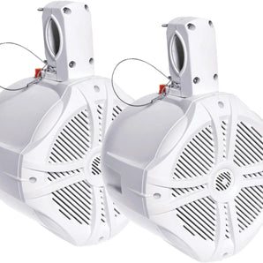 Power Acoustik MWT-65W 6.5″ Waterproof Marine Wake Tower Speakers Pair White