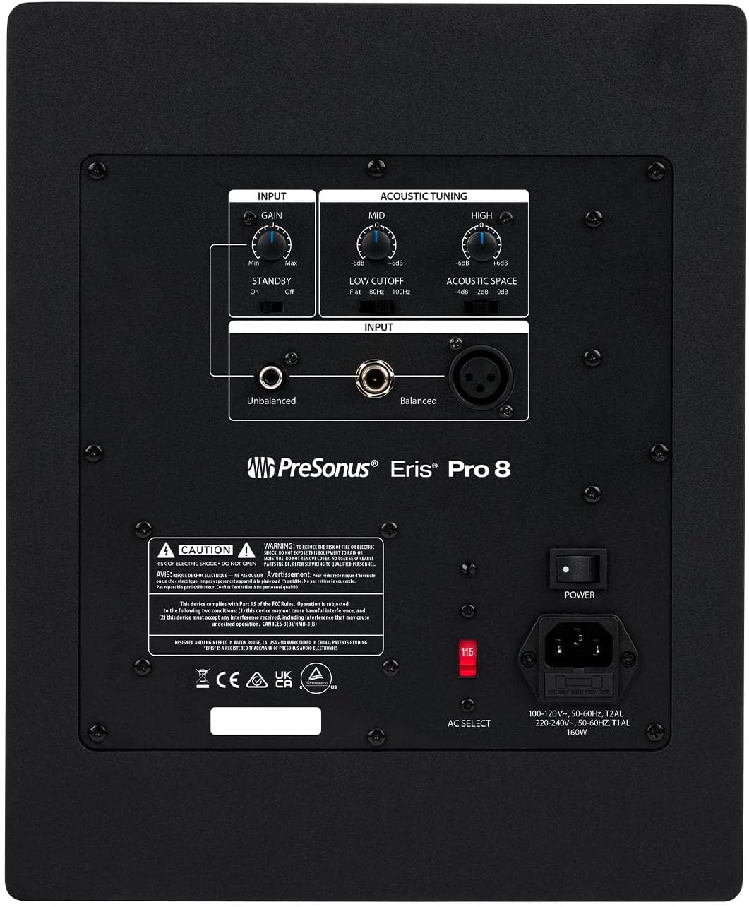 PreSonus Eris Pro 8 2-Way Biamped, Active, 8-inch Coaxial Studio Monitor