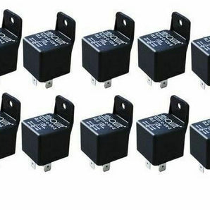 10 pack of automotive relay 5 pin Bosch Tyco style 12 Volt DC 30/40 AMP with mounting tab
